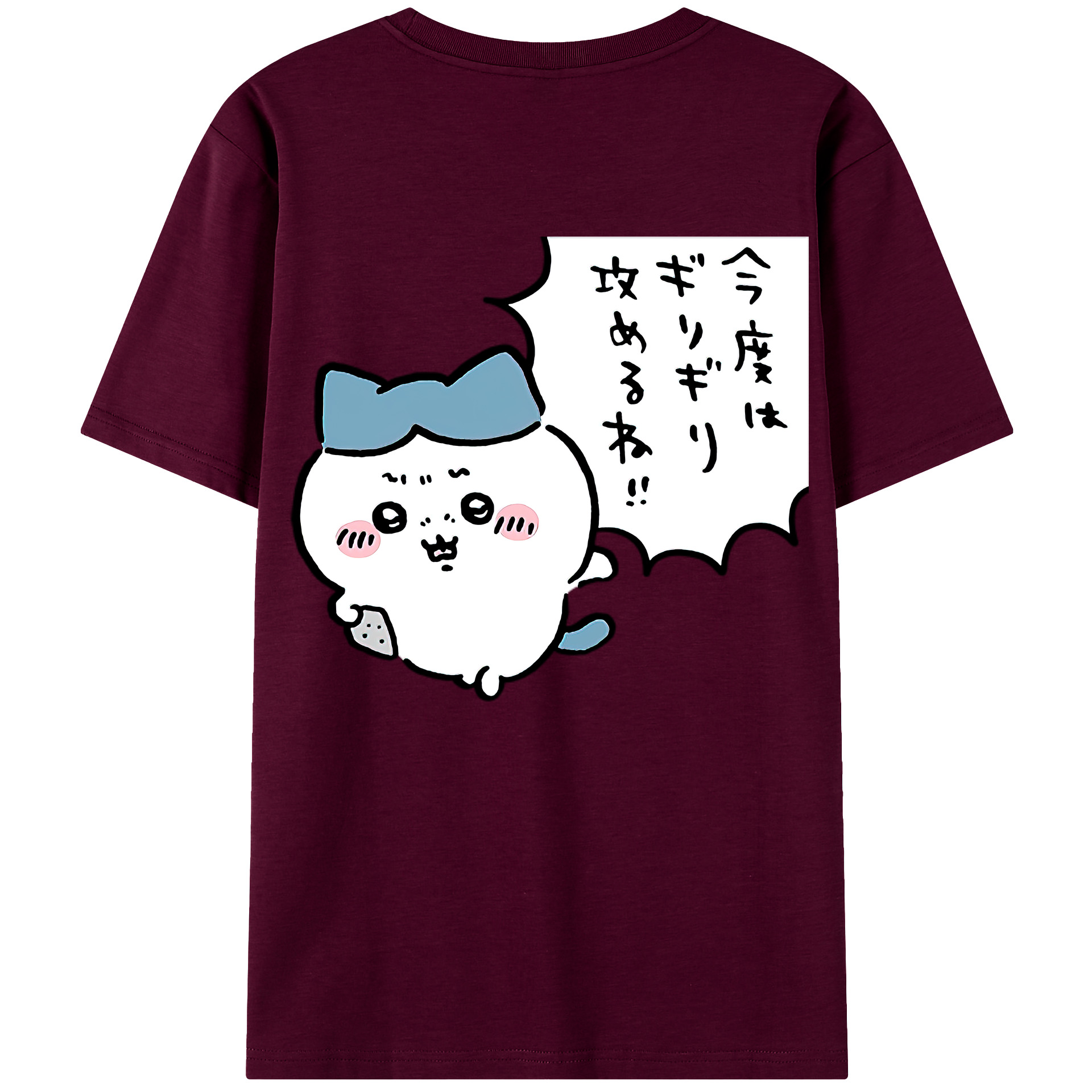 （画像用） ちいかわ ハチワレ Chii-kawa hachiware レディース半袖Tシャツ(バックプリント)
